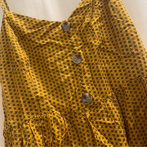 Mustard Yellow Printed Romper NWT - Picture 3 of 12
